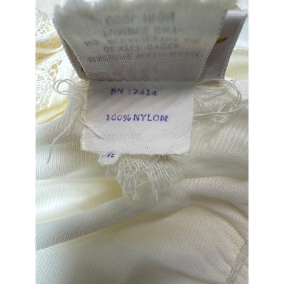 Miss Elaine Semi Sheer Ivory‎ Lace Trim Robe Peignoir Lingerie Nightgown Vintage - Picture 7 of 10